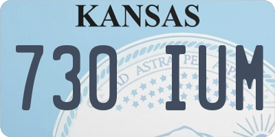 KS license plate 730IUM