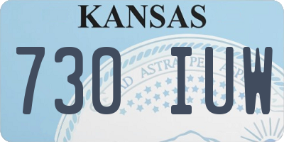 KS license plate 730IUW