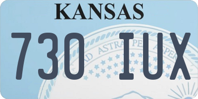 KS license plate 730IUX