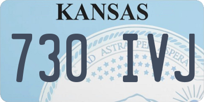 KS license plate 730IVJ