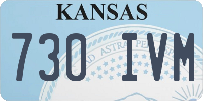 KS license plate 730IVM