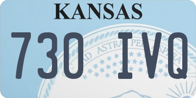 KS license plate 730IVQ