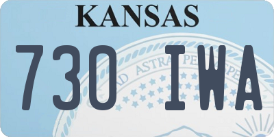 KS license plate 730IWA