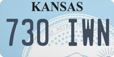 KS license plate 730IWN