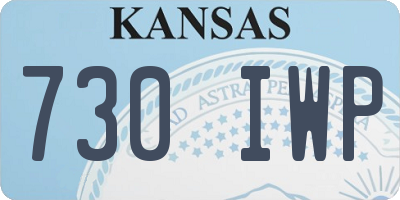 KS license plate 730IWP