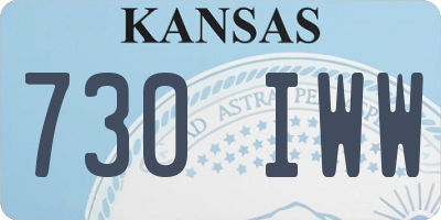 KS license plate 730IWW
