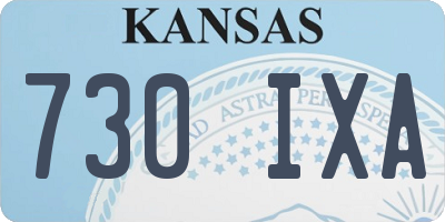 KS license plate 730IXA