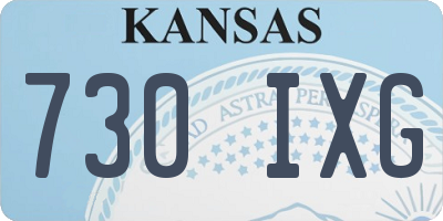 KS license plate 730IXG