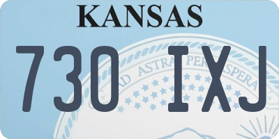KS license plate 730IXJ