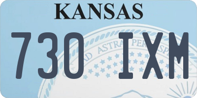 KS license plate 730IXM