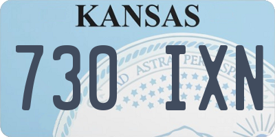 KS license plate 730IXN