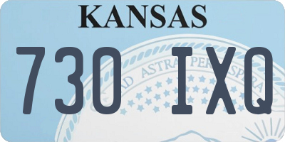 KS license plate 730IXQ