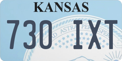 KS license plate 730IXT