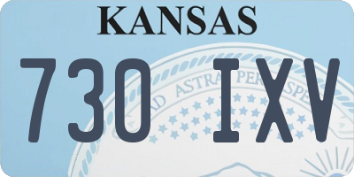 KS license plate 730IXV