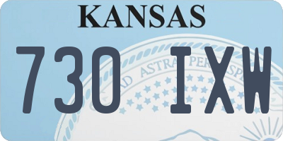 KS license plate 730IXW