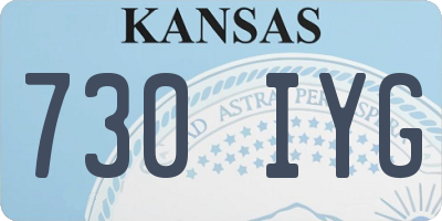KS license plate 730IYG