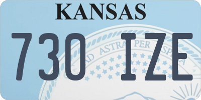 KS license plate 730IZE