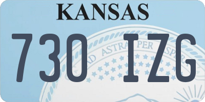 KS license plate 730IZG