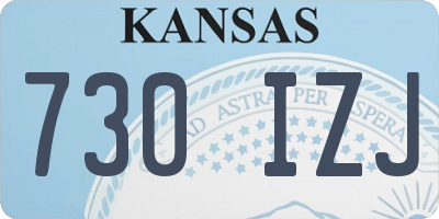 KS license plate 730IZJ