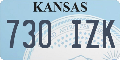 KS license plate 730IZK