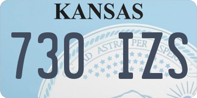 KS license plate 730IZS