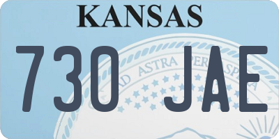KS license plate 730JAE