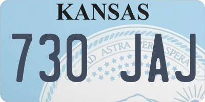 KS license plate 730JAJ