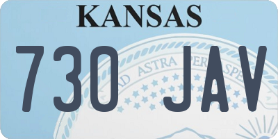 KS license plate 730JAV