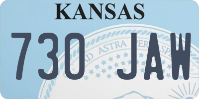 KS license plate 730JAW