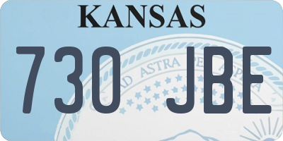 KS license plate 730JBE
