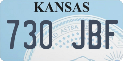 KS license plate 730JBF