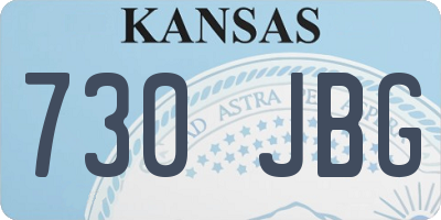 KS license plate 730JBG