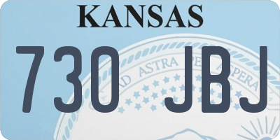KS license plate 730JBJ