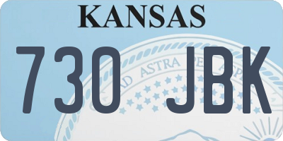 KS license plate 730JBK