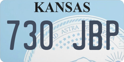 KS license plate 730JBP