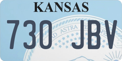 KS license plate 730JBV