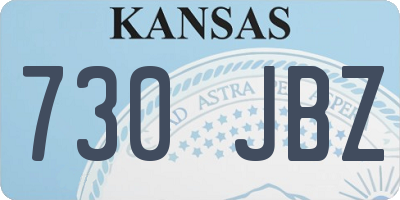 KS license plate 730JBZ