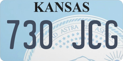 KS license plate 730JCG