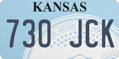 KS license plate 730JCK