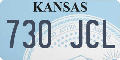KS license plate 730JCL