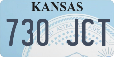 KS license plate 730JCT