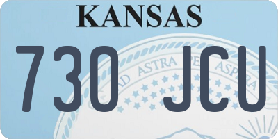 KS license plate 730JCU