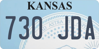 KS license plate 730JDA