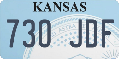 KS license plate 730JDF