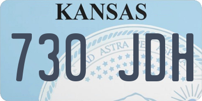 KS license plate 730JDH