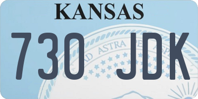 KS license plate 730JDK