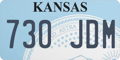 KS license plate 730JDM