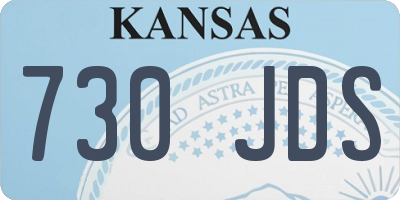 KS license plate 730JDS