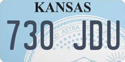 KS license plate 730JDU