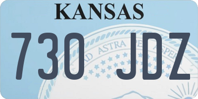 KS license plate 730JDZ